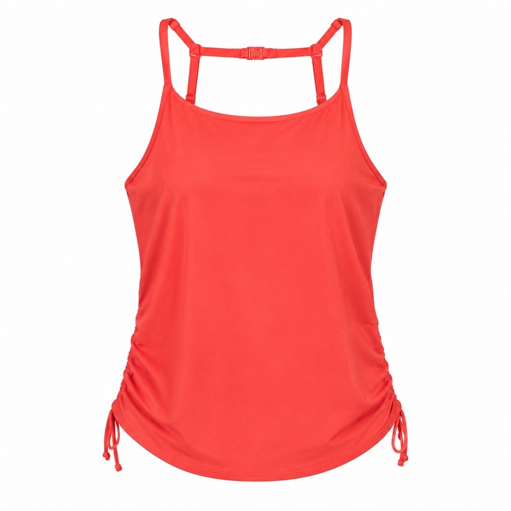 NWT Anne Cole Ruched Tankini Swim Top Coral XL